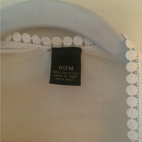 Coverup light weight sheer white w flowers 🌺 size OS lined with dots ope - Picture 15 of 16